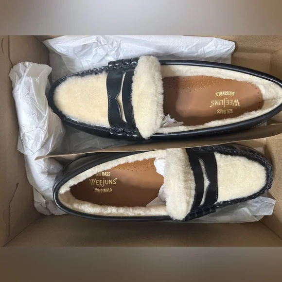 GH BASS LARSON SHEARLING LOAFERS MENS US 11.5 RARE!! NEW IN  display picture 1